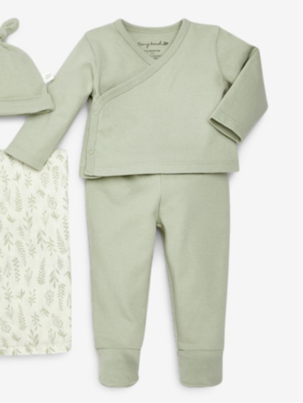 Tiny Kind Welcome Home Newborn Set Sage Green